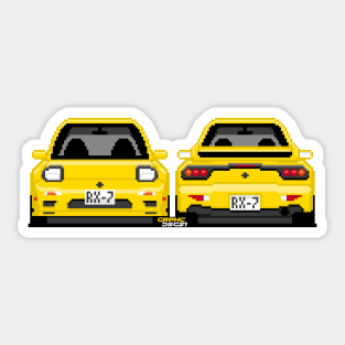 Mazda RX-7 Initial-D JDM Pixel Art Sticker